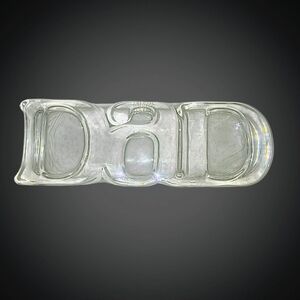 Vintage 1983 Fostoria for Avon "DAD" Clear Glass Paperweight 6.5" x .75" x 2.25"